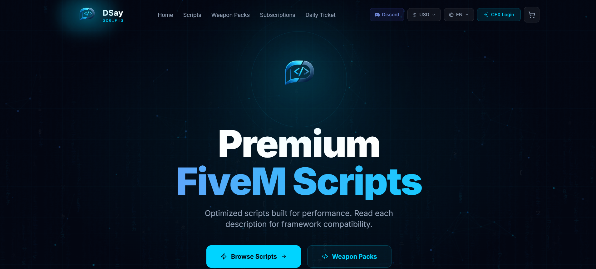DSay Scripts website preview